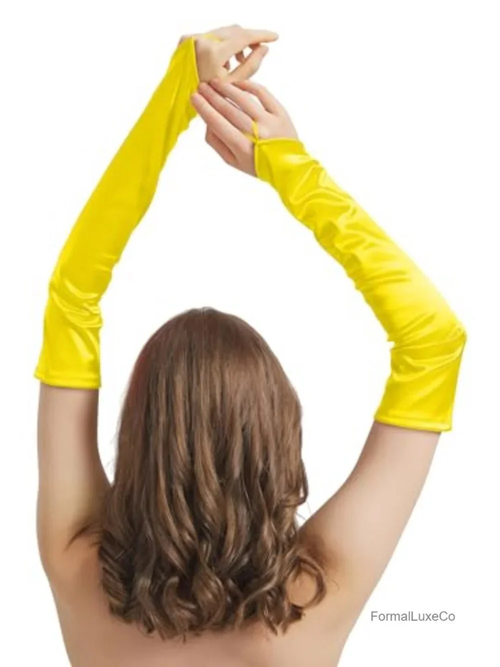 Fingerless Long Satin Gloves for Women Costume Elbow Length
